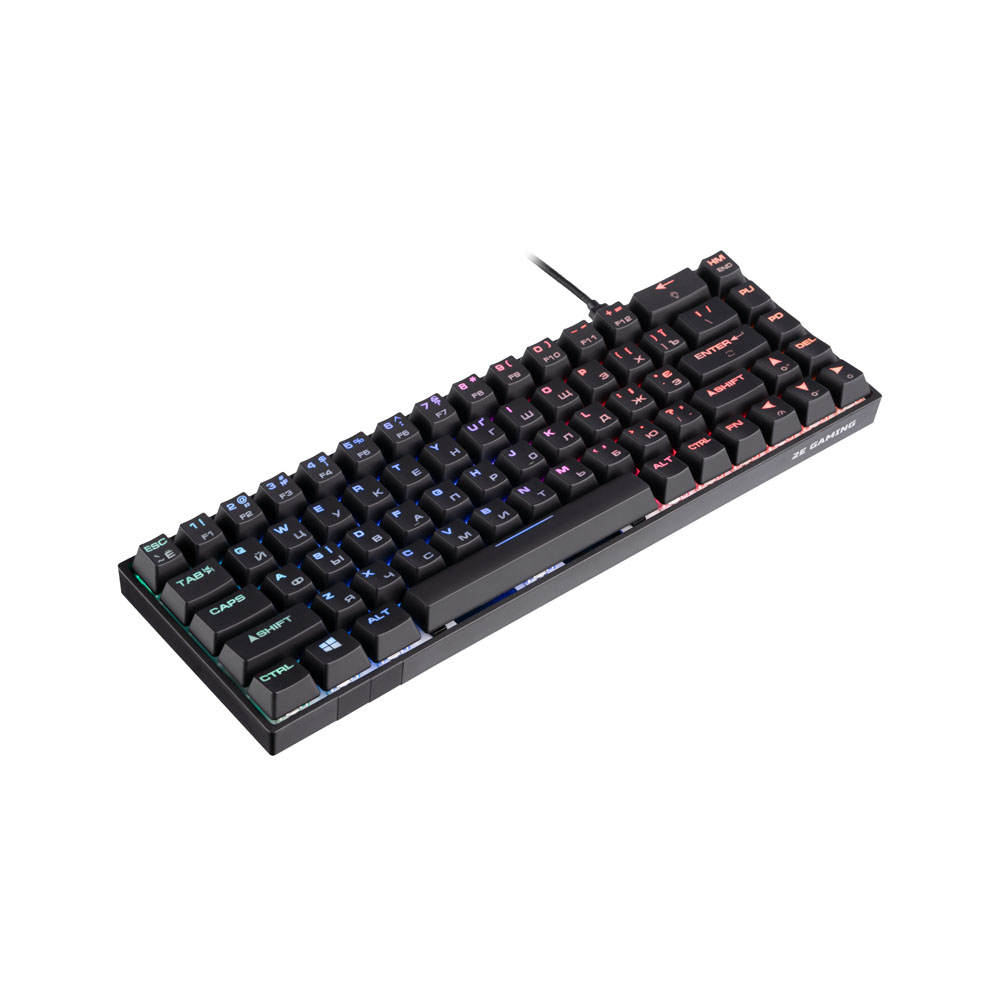 Клавиатура игровая 2E Gaming KG370 RGB, 68key, Gateron Brown Switch, USB, Black, Ukr Клавиатура игровая 2E Gaming KG370 RGB, 68key, Gateron Brown Switch, USB, Black, Ukr