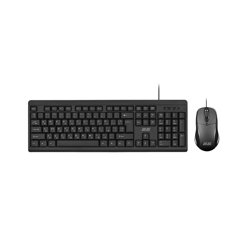 Комплект клавиатура и мышь 2E MK401 USB-A, EN/UK/RU, чёрный Комплект клавиатура и мышь 2E MK401 USB-A, EN/UK/RU, чёрный