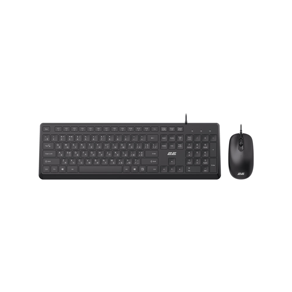 Комплект клавиатура и мышь 2E MK405 USB-A, EN/UK/RU, чёрный Комплект клавиатура и мышь 2E MK405 USB-A, EN/UK/RU, чёрный