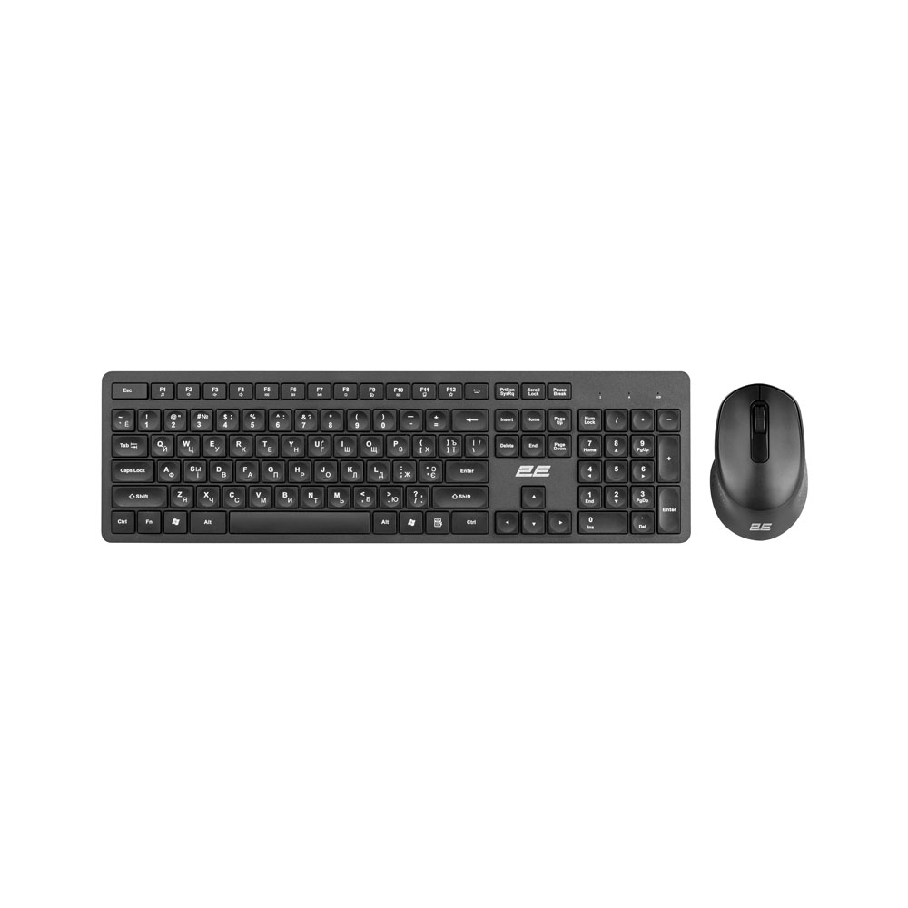 Комплект клавиатура и мышь 2E MK420 WL, EN/UK/RU, чёрный Комплект клавиатура и мышь 2E MK420 WL, EN/UK/RU, чёрный