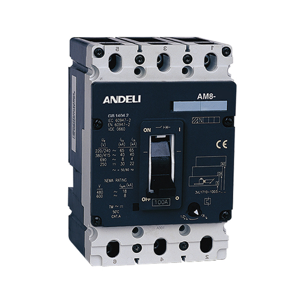 Автомат выключатель ANDELI AM8-160X 3P 100A