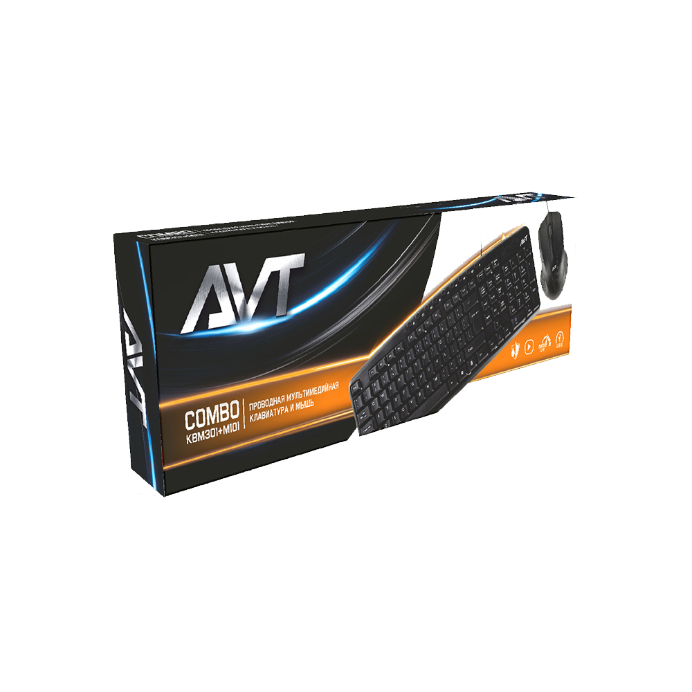 Комплект клавиатура+мышь  AVT COMBO KBM301+M101 USB