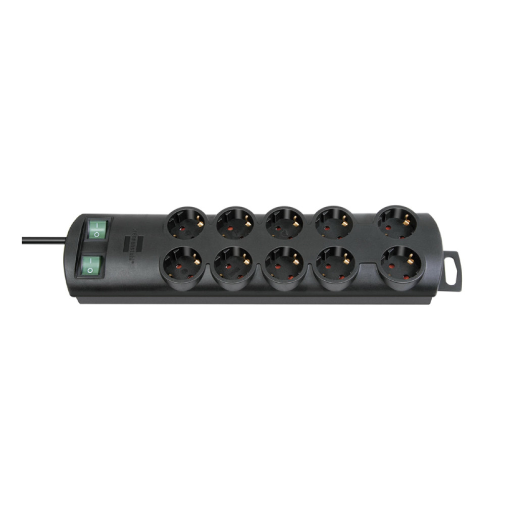 Удлинитель Primera-Line 10-контактный черный 2м H05VV-F 3G1,5 1153300120