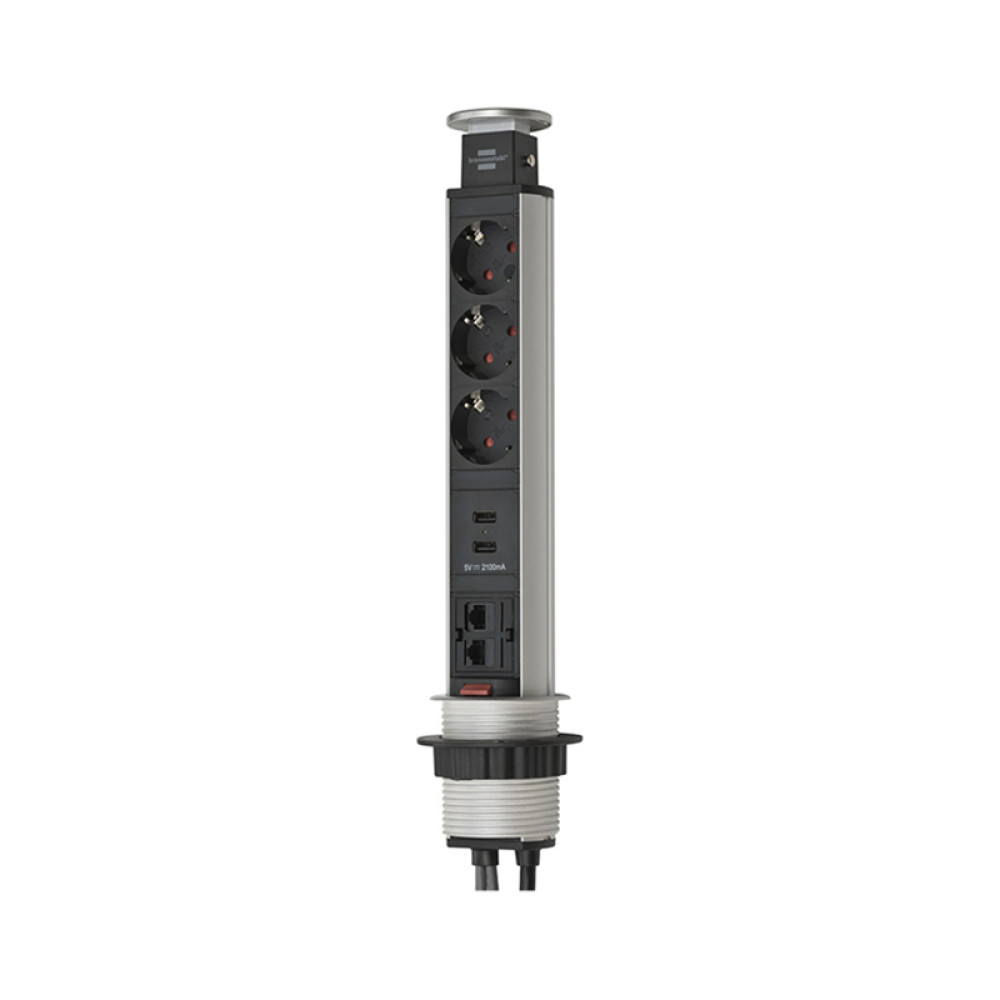 Удлинитель-башня Brennenstuhl с расширением на 3 розетки, 2 порта USB- зарядки 1396200023