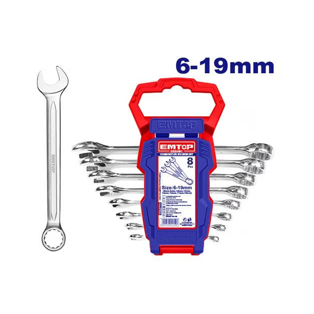 Набор комбинированных ключей Emtop ECSS10801