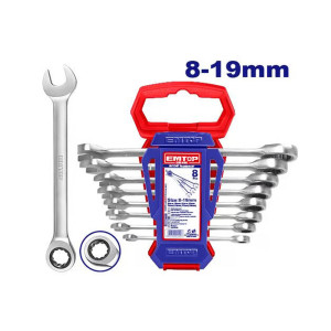 Набор комбинированных ключей с трещоткой Emtop ECSS10802 Набор комбинированных ключей с трещоткой Emtop ECSS10802