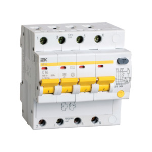 Дифференциальный автомат IEK АД14 4P 25А 30мА