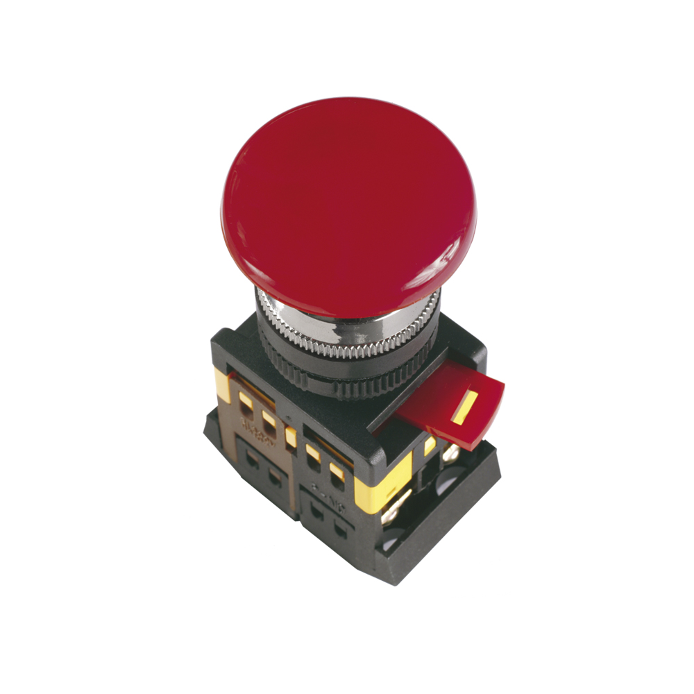 Кнопка IEK AEAL22 Грибок с фиксацией красный d22мм  240В 1з+1р