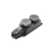 Розетка (колодка) IEK 2-местная РБ32-1-0м с защитными крышками IP44 ОМЕГА