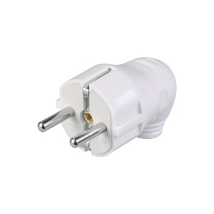 Вилка разборная прямая ВПп11-01-Ст с заземляющим контактом 16А белая IEK