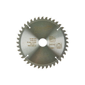 Диск пильный Milwaukee 190/30 Z40 Диск пильный Milwaukee 190/30 Z40