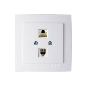 Розетка компьютерная + телефонная Rj45 NILSON TOURAN