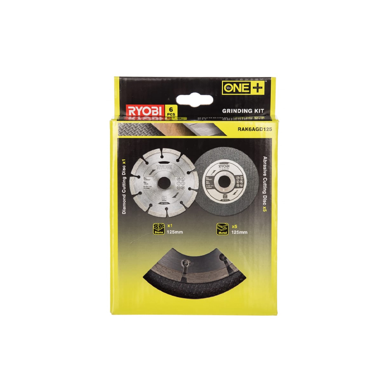 Ryobi RAK6AGD125 uchun 125x22.2 mm burchakli shlifovka disklar toʻplami