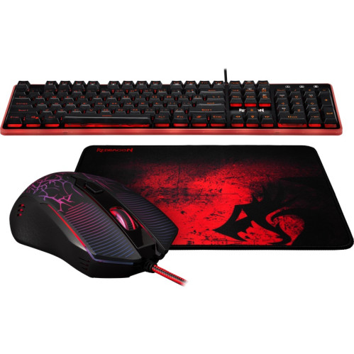 Комбо клавиатура+мышь+коврик Redragon S107