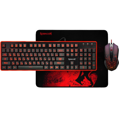 Комбо клавиатура+мышь+коврик Redragon S107