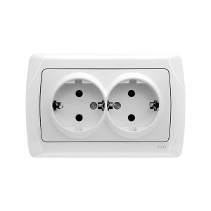 Розетка VIKO CARMEN двойная с заземлением 16A Розетка VIKO CARMEN двойная с заземлением 16A