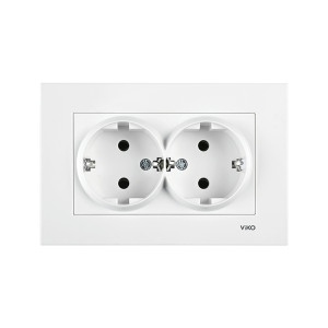 Розетка двойная с заземлением VIKO KARRE 16A Розетка двойная с заземлением VIKO KARRE 16A