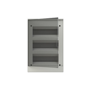 Щит для монтажа ABB Basic E настенный монтаж, прозрачная серая дверь, 36 модулей Щит для монтажа ABB Basic E настенный монтаж, прозрачная серая дверь, 36 модулей