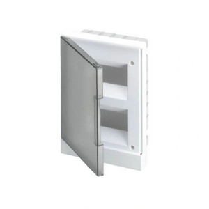 Щит для монтажа ABB Basic E монтаж в нишу, прозрачная серая дверь, 16 модулей Щит для монтажа ABB Basic E монтаж в нишу, прозрачная серая дверь, 16 модулей