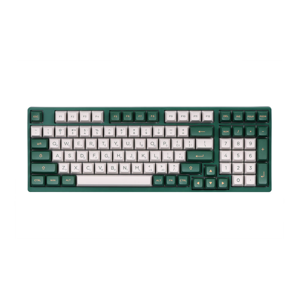 Клавиатура Akko 3098S London 98Key, CS Silver, USB-A, Hot-swappable, EN/UKR, RGB, Зеленый
