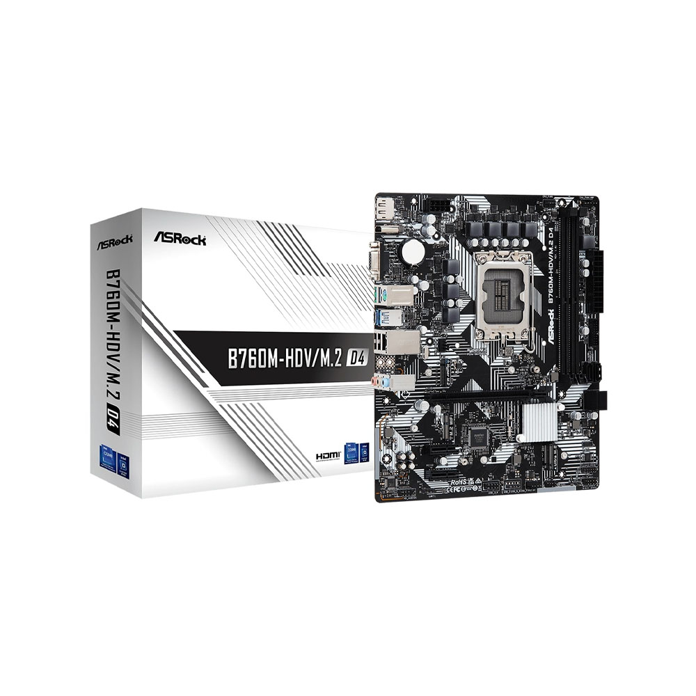 Материнская плата ASRock B760M-HDV/M.2 D4 s1700 B760M 4xDDR4 HDMI DP mATX