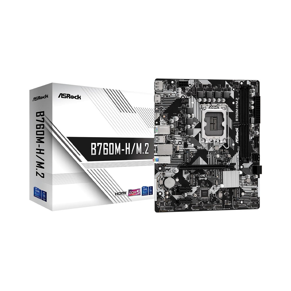 Материнская плата ASRock B760M-H/M.2 s1700 B760 2xDDR5 M.2 HDMI DP mATX