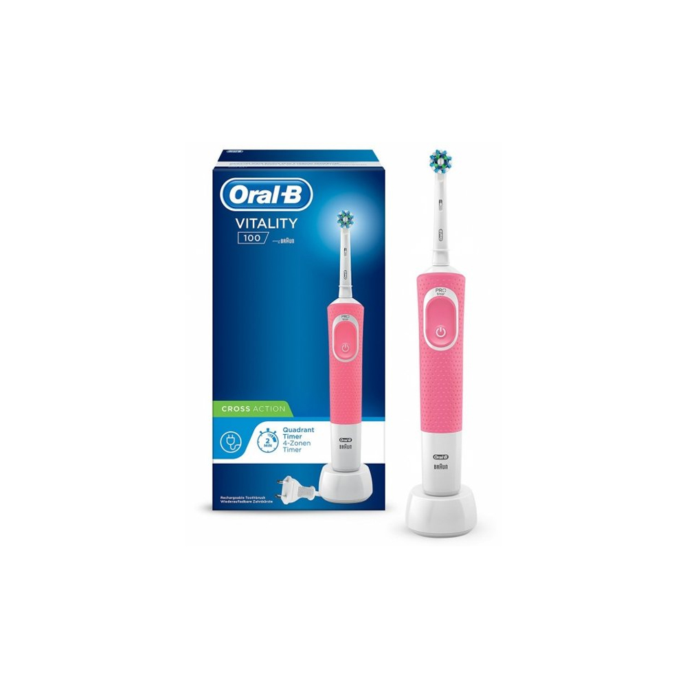Электрическая зубная щётка ORAL-B BRAUN Vitality 100 3DWhite (Розовый)