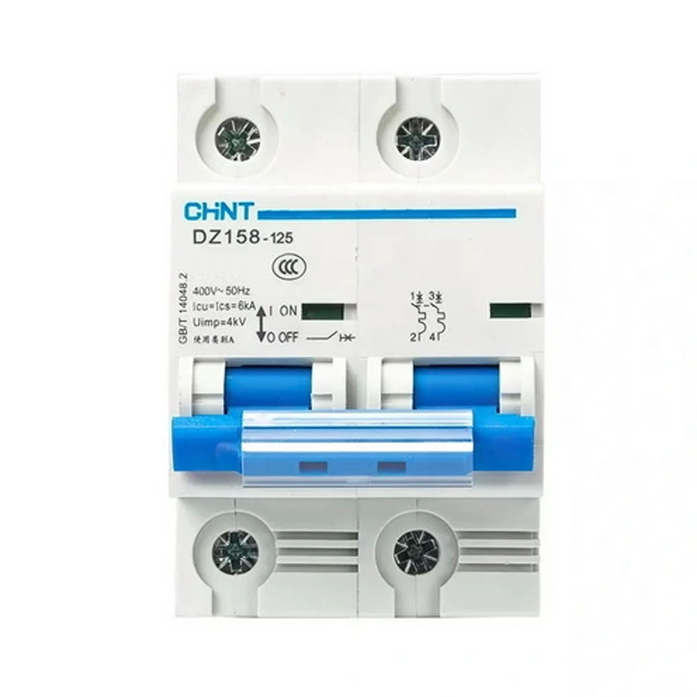 Автомат выключатель CHINT DZ158-125 2P 100A 6kA