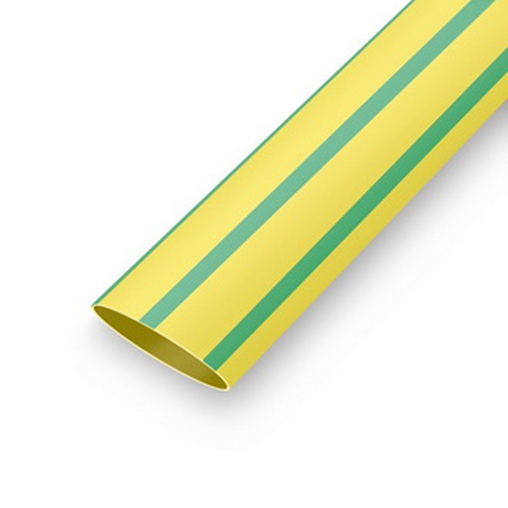 Термоусадка DELIXI heat shrink tube 20mm yellow green (1meter/100)
