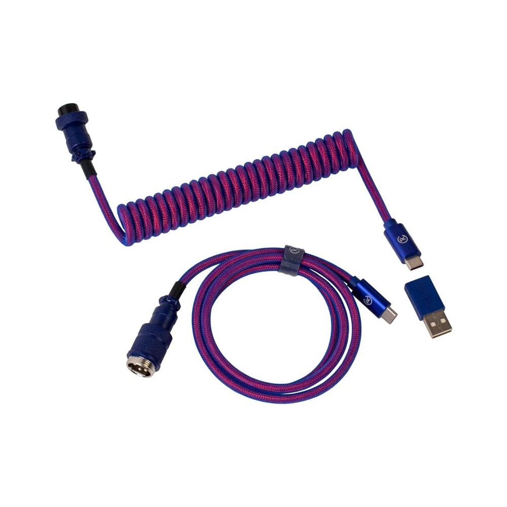 Кабель Keychron Type-A/Type-C Premium Coiled Aviator, Cable-Straight, Purple