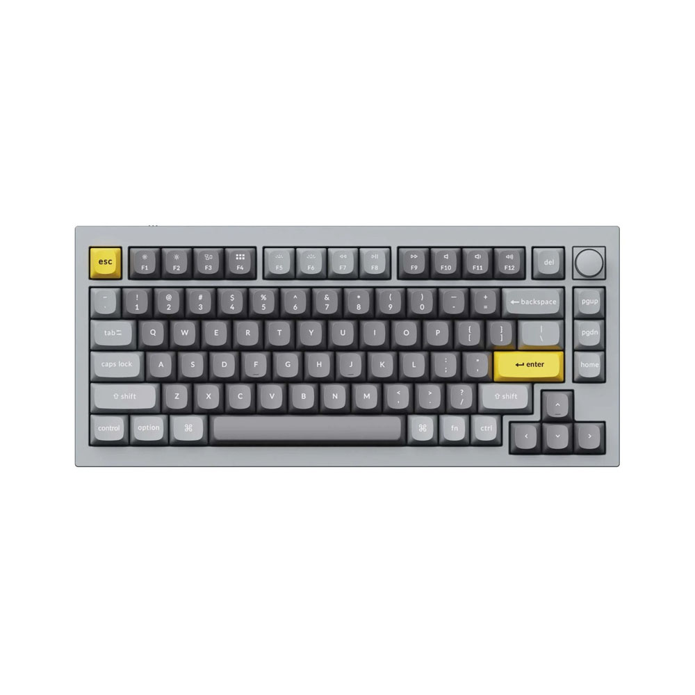 Клавиатура Keychron Q1 QMK HotSwappable, Gateron Phantom, Red, RGB, Knob Space Grey