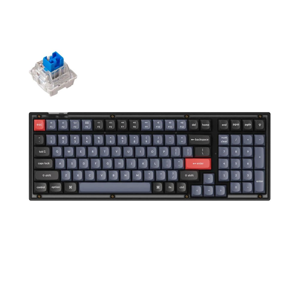 Клавиатура Keychron V5 100Key, K Pro Blue, Hot-Swap, QMK, USB-A, EN/UKR, RGB, Frosted Black