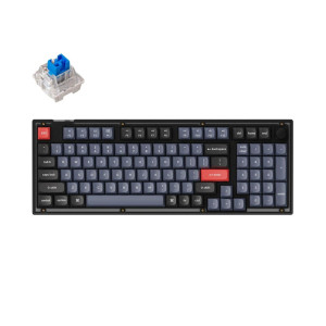 Клавиатура Keychron V5 100Key, K Pro Blue, Hot-Swap, QMK, Knob, USB-A, EN/UKR, RGB, Frosted Black