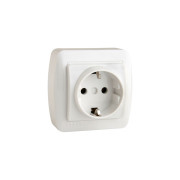 Розетка Demet 1-ная с/з белый Lezard