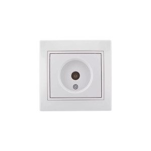 Розетка Lezard Mira ТВ оконечная белый с белой вставкой 