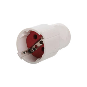Розетка Lezard штепсельная с/з бело-красная