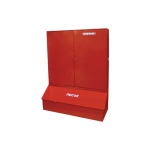 Пожарный уличный щит с баком под песок с комплектацией