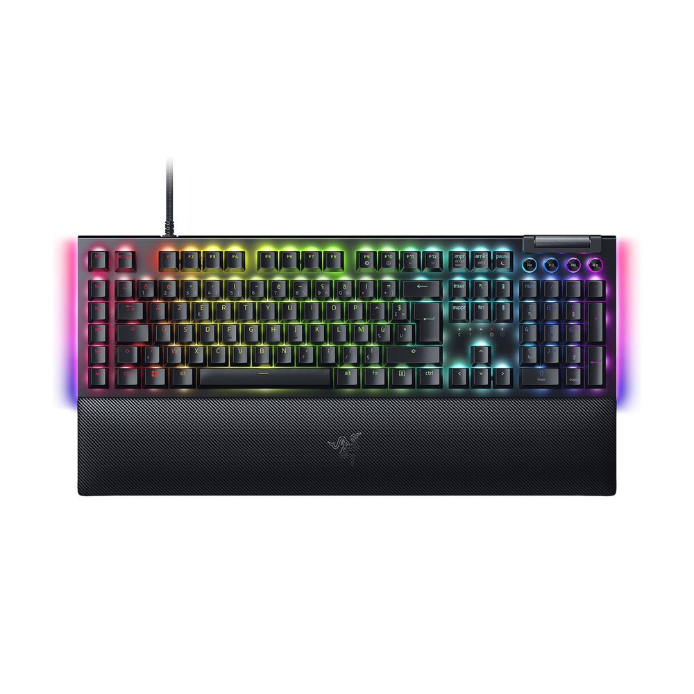 Клавиатура Razer BlackWidow V4, 114key, Yellow Switch, USB-A, EN/RU, RGB, чёрный