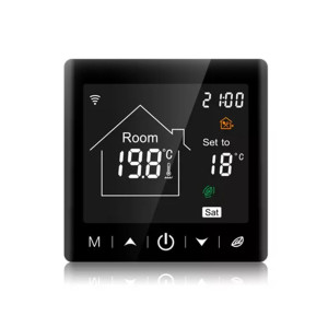 Комнатный термостат с сенсорным управлением SASWELL TR9B-WIFI-WP чёрный