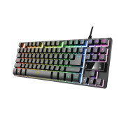 Клавиатура мембрана Trust GXT 833 Thado TKL 87Key, USB-A, EN/RU, Led, Black Клавиатура мембрана Trust GXT 833 Thado TKL 87Key, USB-A, EN/RU, Led, Black