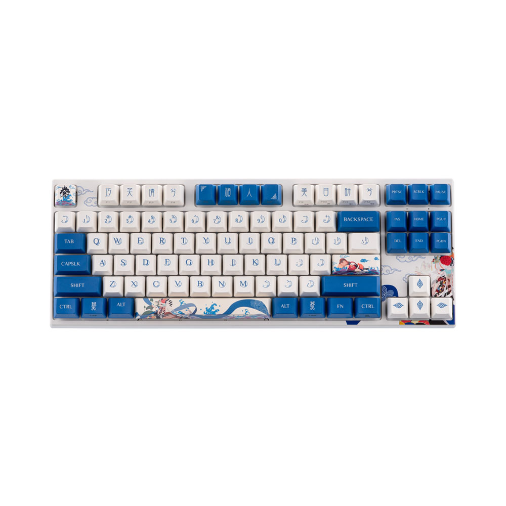 Клавиатура Varmilo VEA87 Lovebirds-I 87Key, Cherry Mx Red, USB-A, EN/RU, White Led, синий