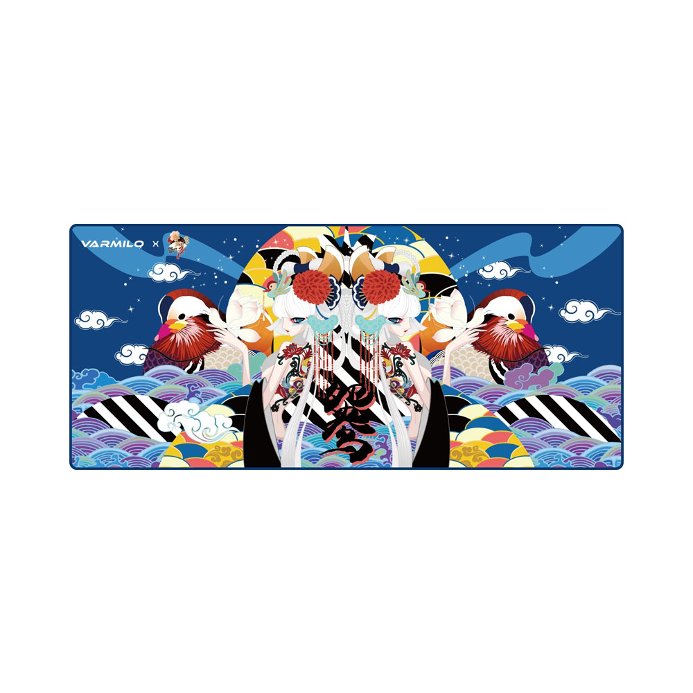 Коврик для мыши Varmilo Lovebirds Blue Desk Mat XL (900х400х3мм)