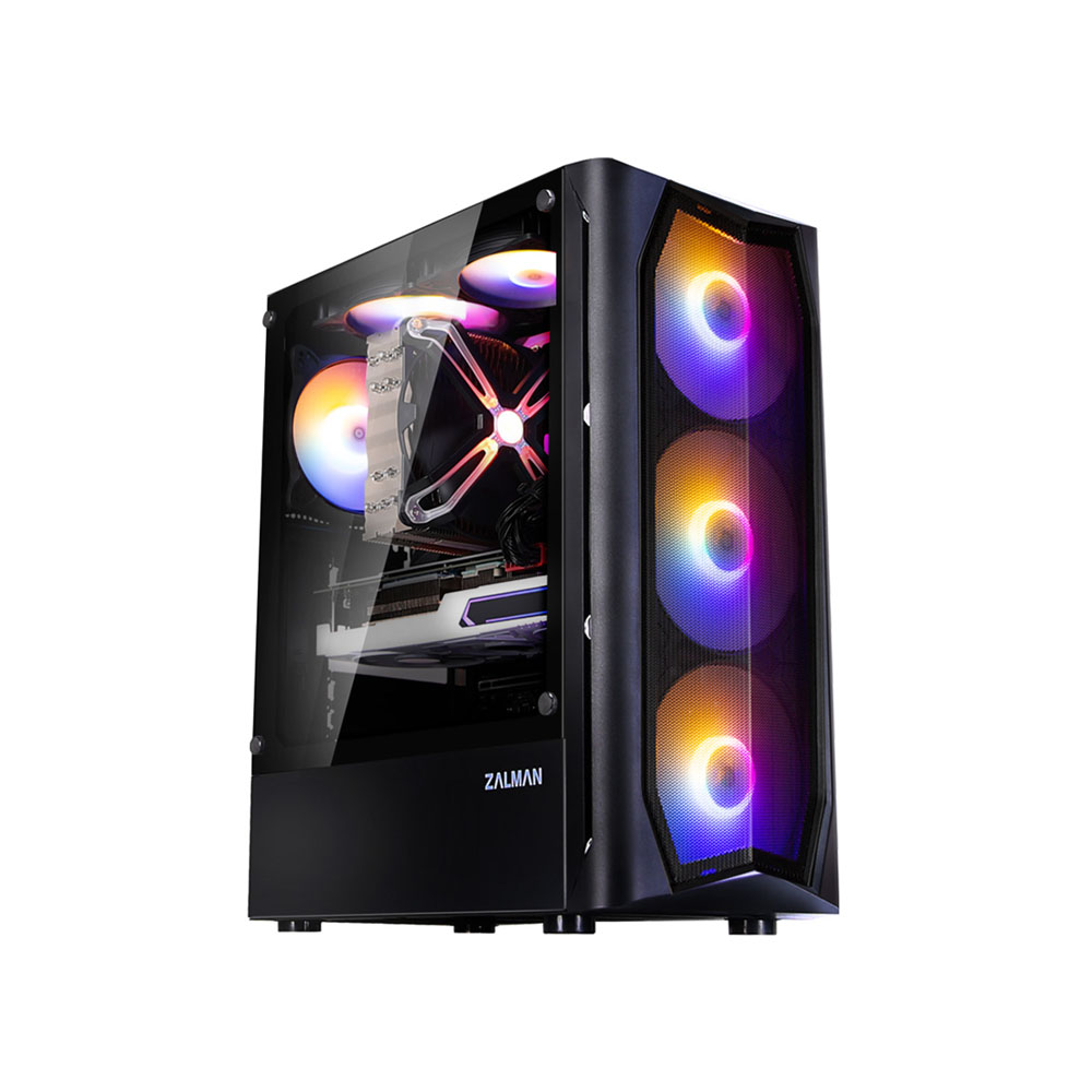 Корпус Zalman N4 REV.1 с БП ZM700-TXII, RGB, стекло (боковая панель), черный