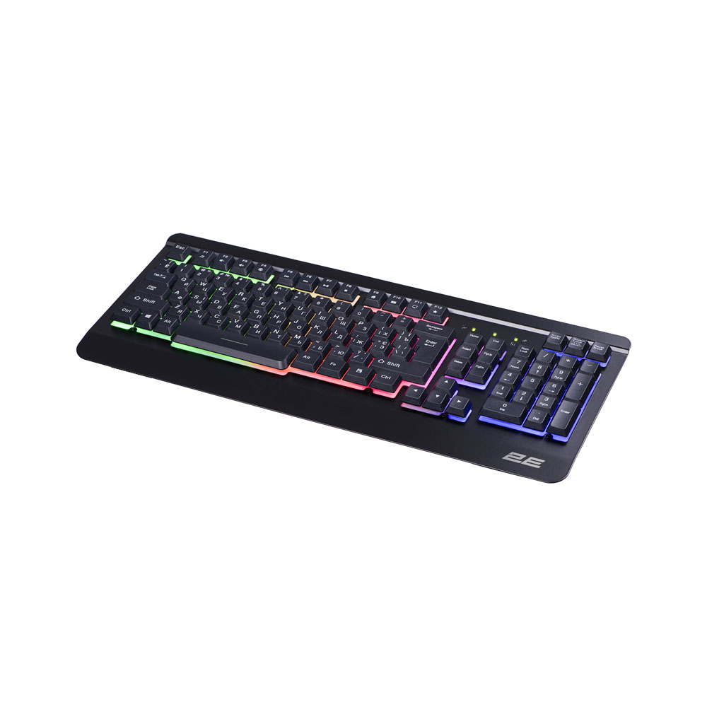 Клавиатура мембранная 2E Gaming KG320 104key, USB-A, EN/UA/RU, LED, чёрный