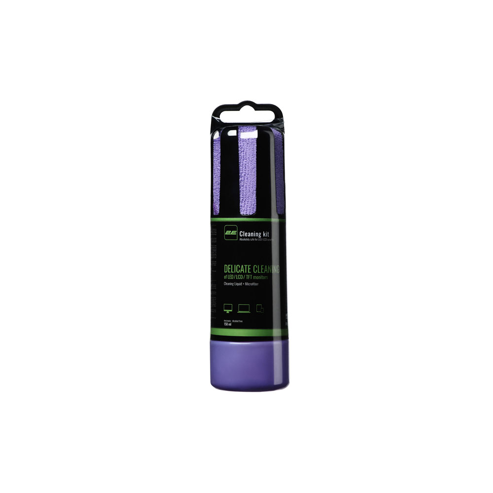 Набор для чистки 2E 150ml Liquid for LED/LCD + салфетка, Violet