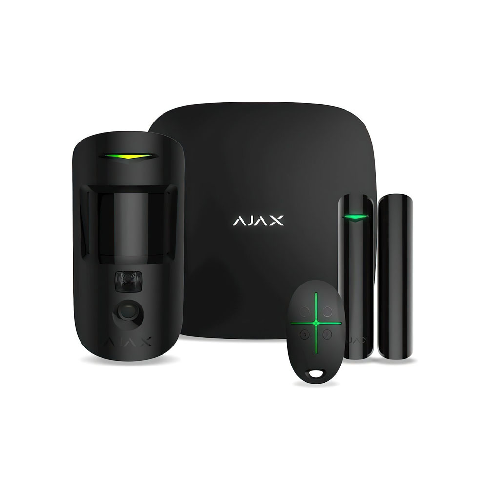Комплект охранной сигнализации Ajax StarterKitCamPlus (Hub2Plus+MotionCam+Door+Space) черный