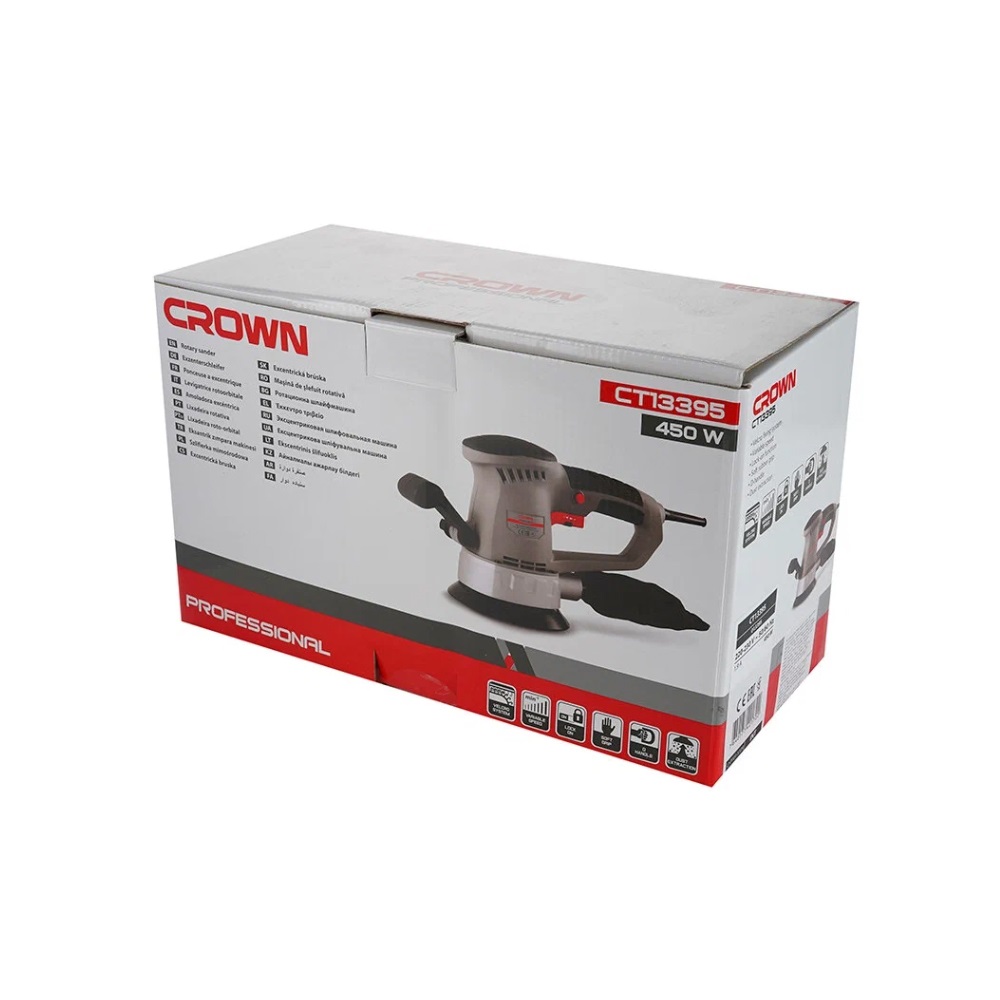 Виброшлифмашина CROWN CT13395 (эксцентриковая) 450W