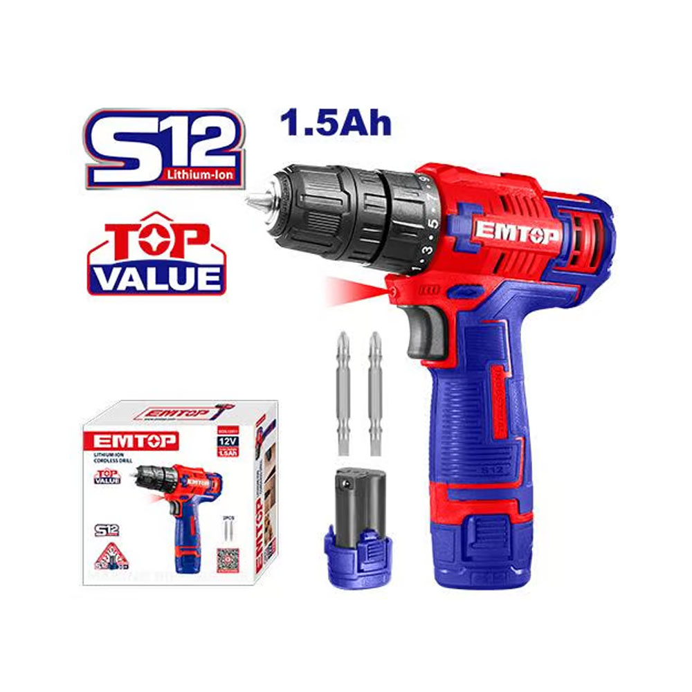 Аккумуляторный шуруповерт Emtop ECDL12511