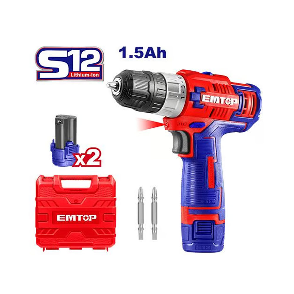 Аккумуляторный шуруповерт Emtop ECDL12622