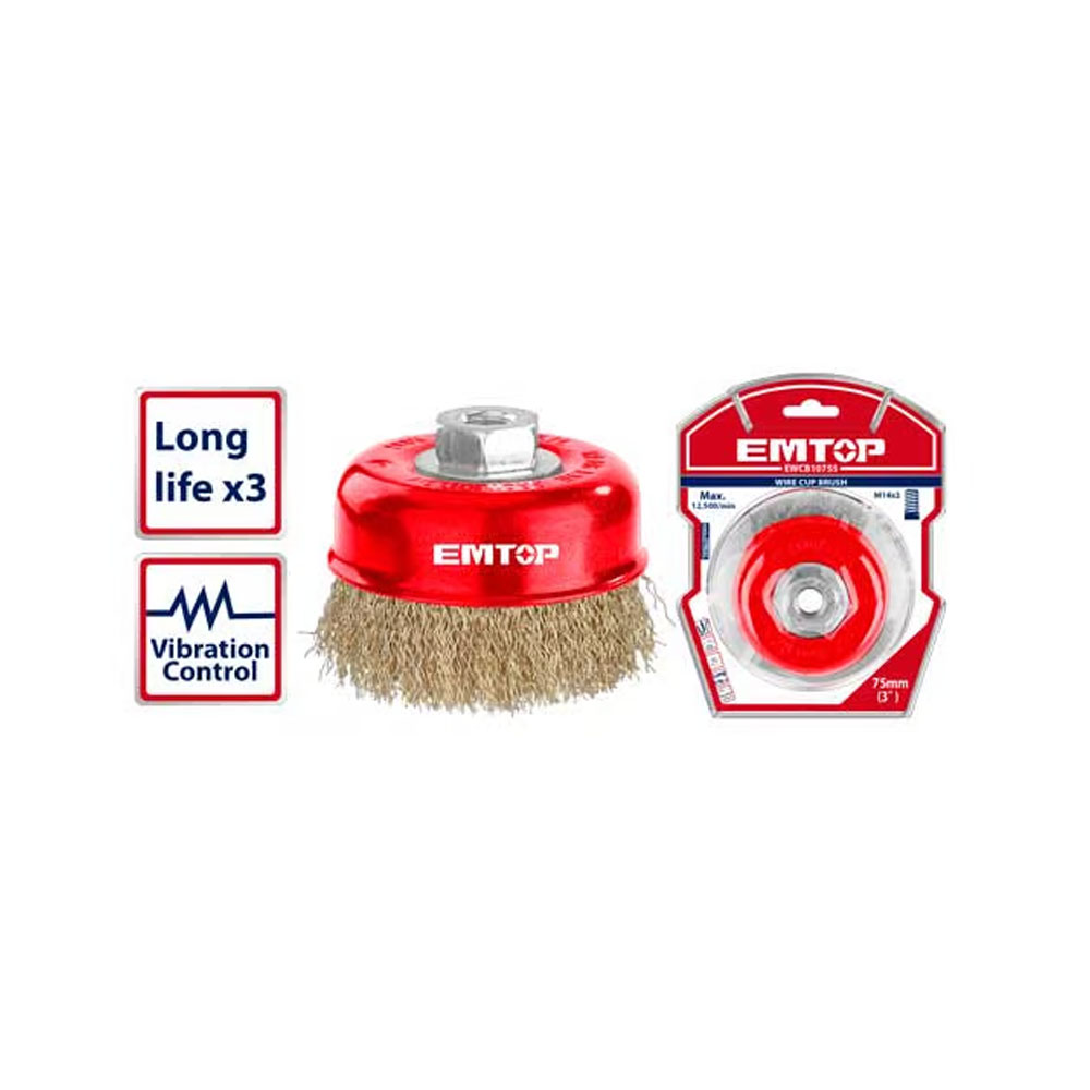 Щетка для УШМ Emtop EWCB10755